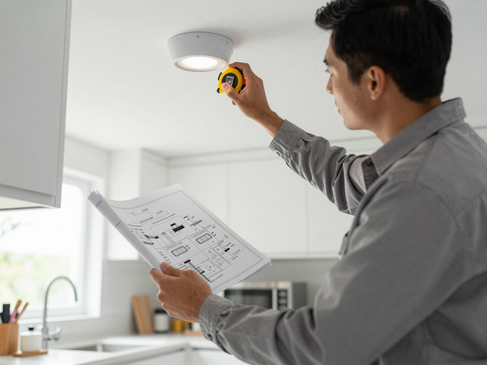 Electrician consulting with homeowner