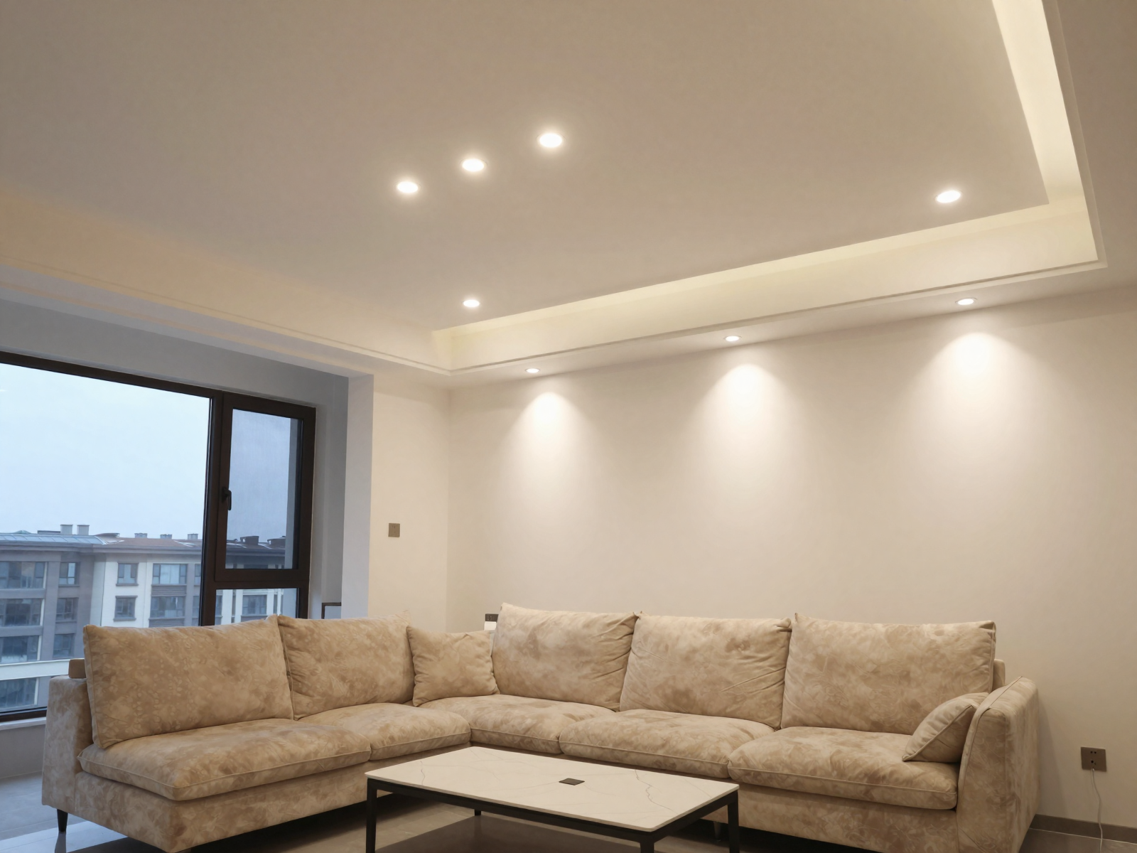 Professional electrical work with recessed lighting installation